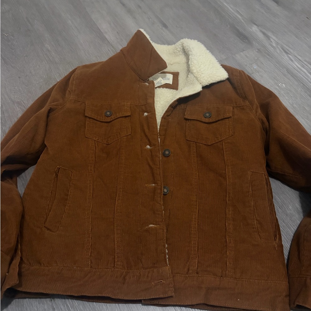 Sky and Sparrow Tan Corduroy Jacket with Sherpa Lining